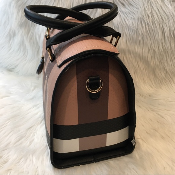 Vegan Leather The Doctor Style Plaid Handbag - Picture 4 of 12